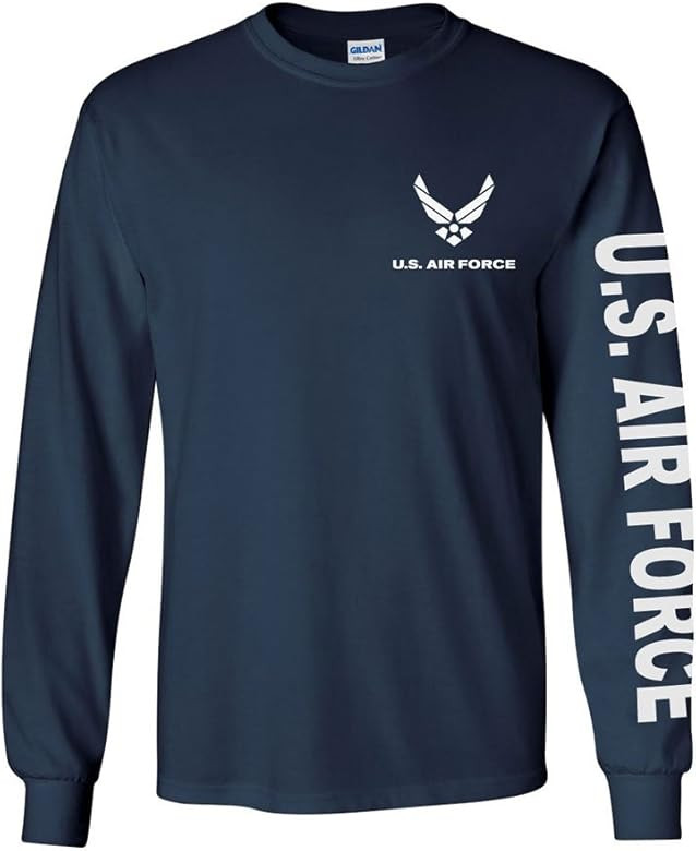 U.S. Air Force Long Sleeve T-Shirt. Navy Blue or Sports Grey | Amazon (US)