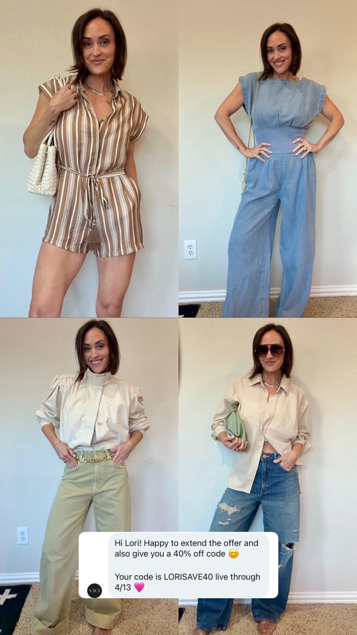 Vici increased my code to 40% off! Some of my new spring favs LORISAVE40
S in everything 

#LTKOver40 #LTKootd #LTKSaleAlert