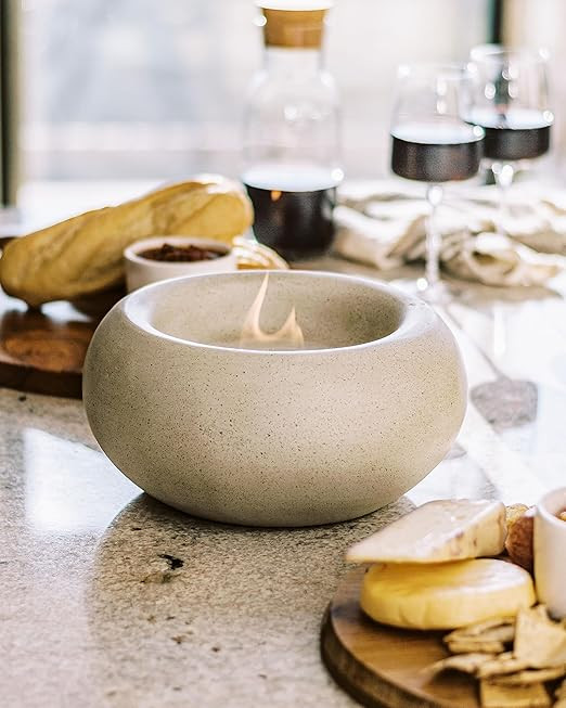 Hillside Home Store Portable Table Top Fire Pit - Durable, Concrete Indoor Fire Pit Tabletop, Smo... | Amazon (US)