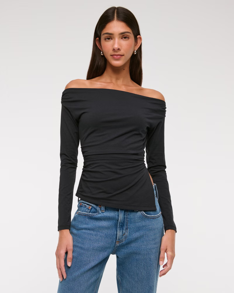 Off-The-Shoulder Draped Top | Abercrombie & Fitch (US)