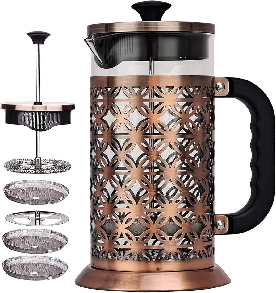 CKductpro French Press Coffee Maker, Coffee Presses 2 In 1 Travel Coffee & Tea Pot 1000ML,3 layer... | Amazon (US)