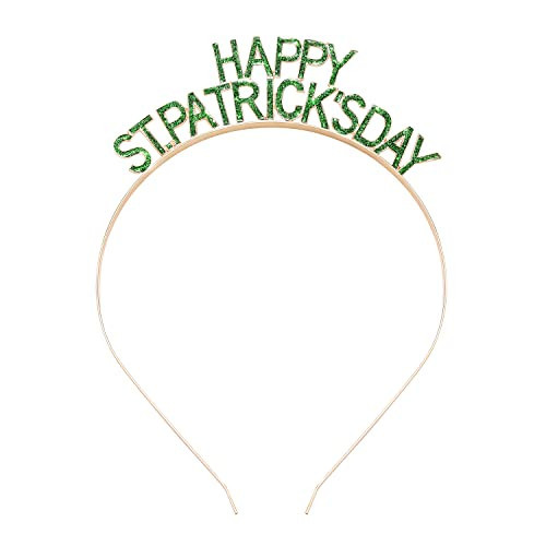 HEIDKRUEGER St.Patrick's Day Headband Green Lucky Hairband Glitter Happy ST.PATRICKS DAY Letter Headband for Irish Parade Hair Hoop | Amazon (US)