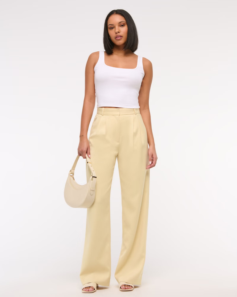 Women's A&F Sloane Tailored Wide Leg Pant | Women's Bottoms | Abercrombie.com | Abercrombie & Fitch (UK)
