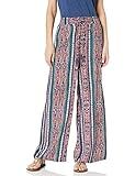 Angie Women's Printed Wide Leg Pant with Tassel, Blue, Large | Amazon (US)