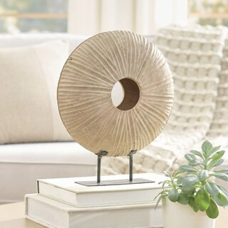 Grooved Wooden Sculpture | Grandin Road