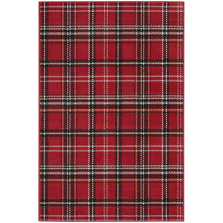 Red and Black Plaid Christmas Area Rug, 3x5 | Kirkland's Home