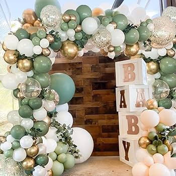 Sage Green Balloon Garland Kit Arch Oh Baby Shower Olive Matte Different Sizes Decor Happy Birthd... | Amazon (US)