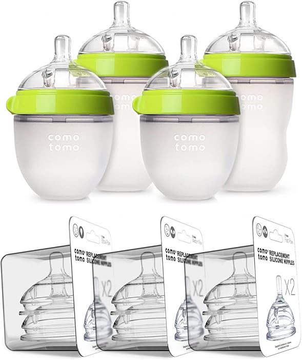 Comotomo Baby Bottle Bundle, Green, (7 Piece Set) | Amazon (US)