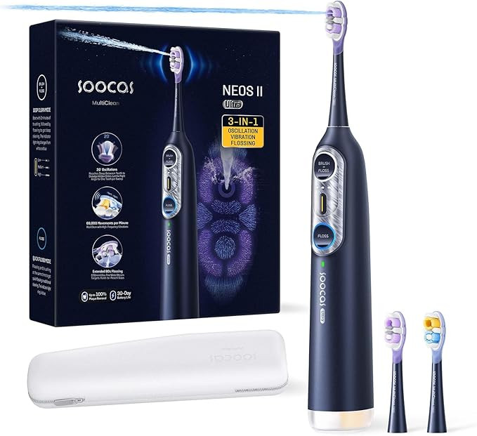 Soocas NEOS II Ultra – Electric Toothbrush with Water Flosser Combo, 3-in-1: Flosses, Vibrates ... | Amazon (US)