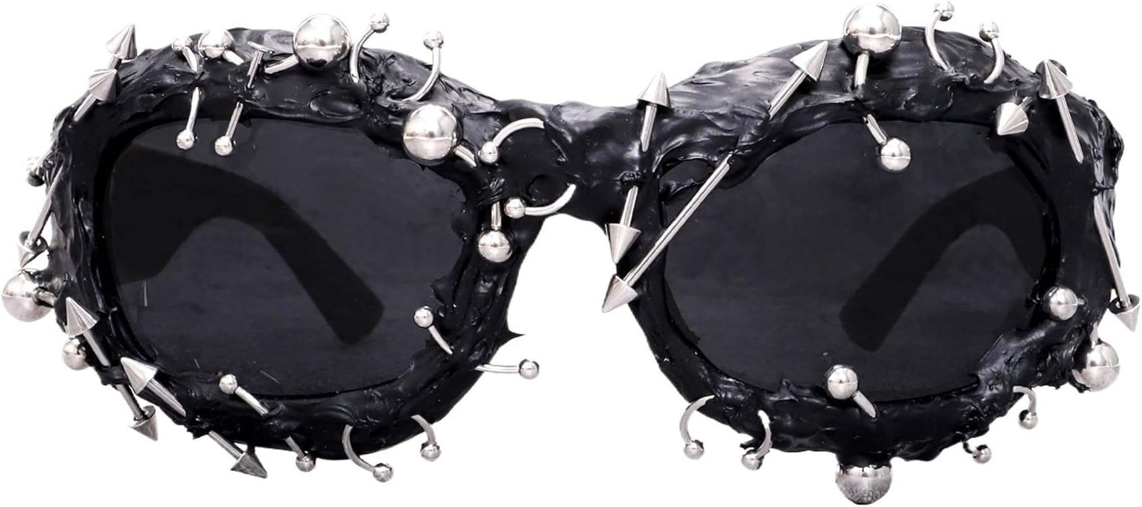 Fashion Trend Square Steampunk Sunglasses, Black Rivet Sunglasses, Men's Women's Fashion Punk Acc... | Amazon (US)