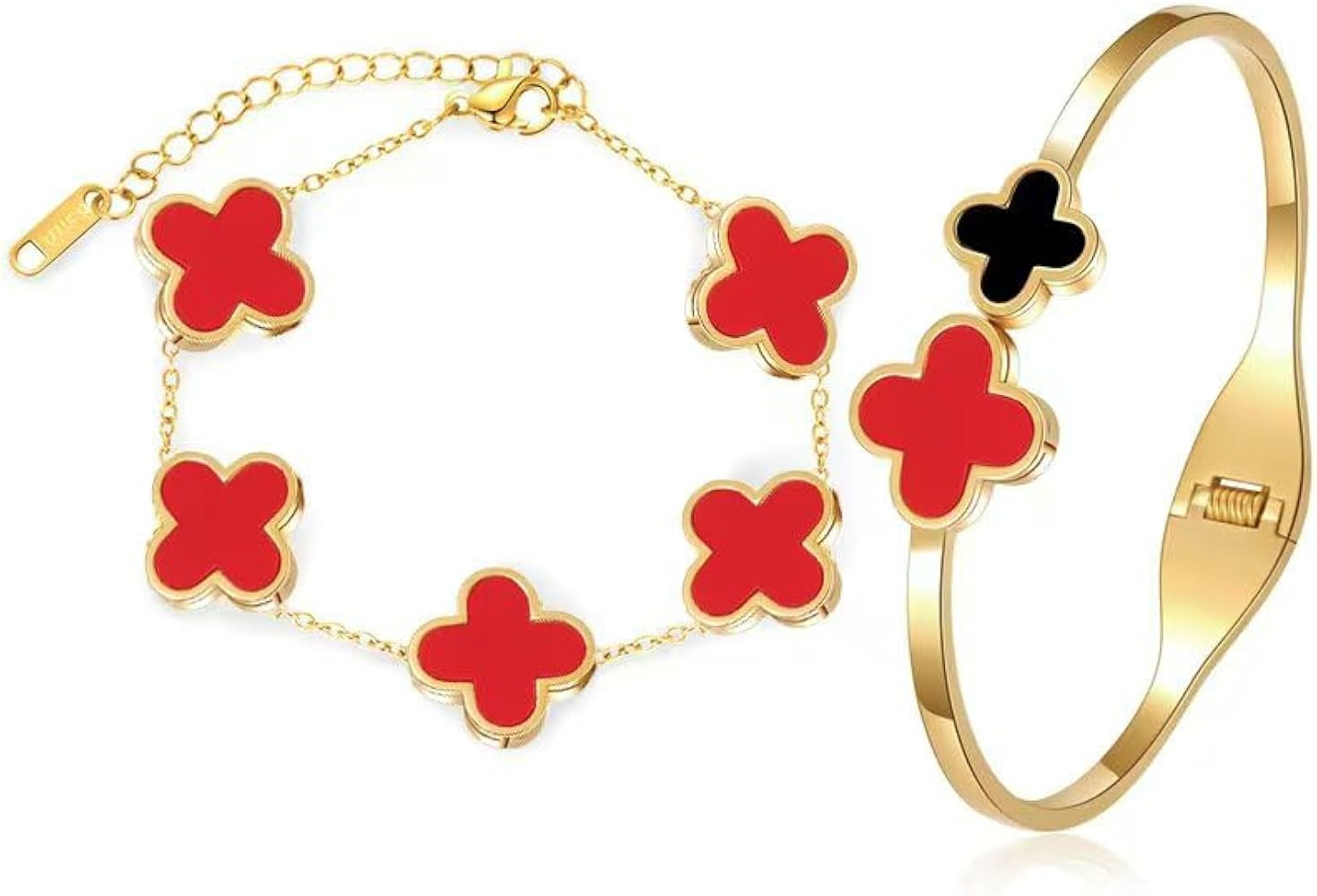 LUCKY CLOVER 18K Gold Plated Jewelry Set for Women With Gift Packaging Box, Gift for Women for Bi... | Amazon (US)