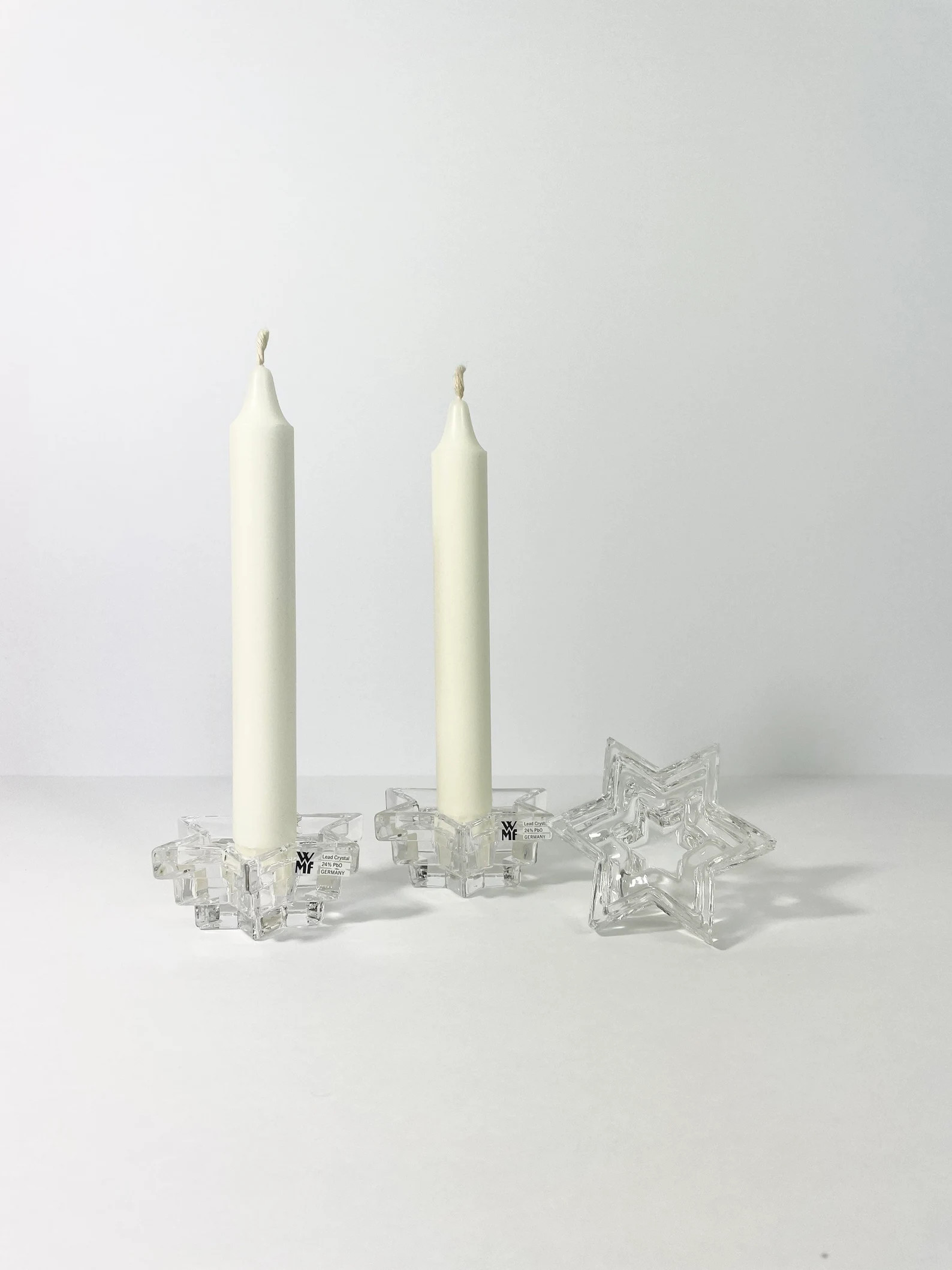 Vintage WMF Starlight Mini Crystal Star Candlestick Holders // Elegant Stacked Star Candle Holder... | Etsy (US)