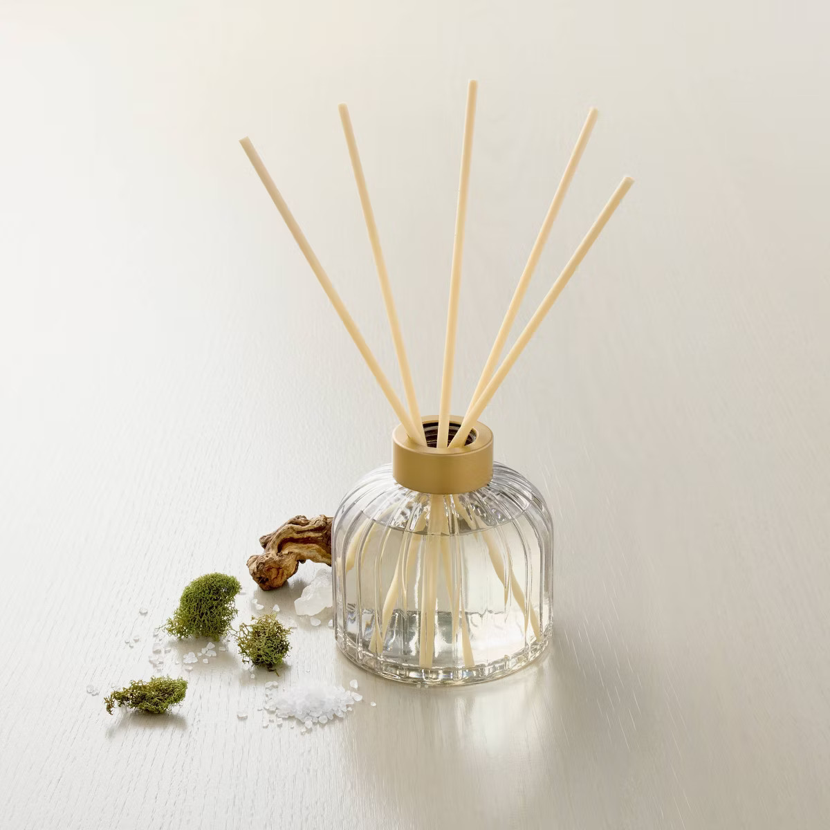 8.45 fl oz Ribbed Glass Diffuser Salt - Hearth & Hand™ with Magnolia | Target