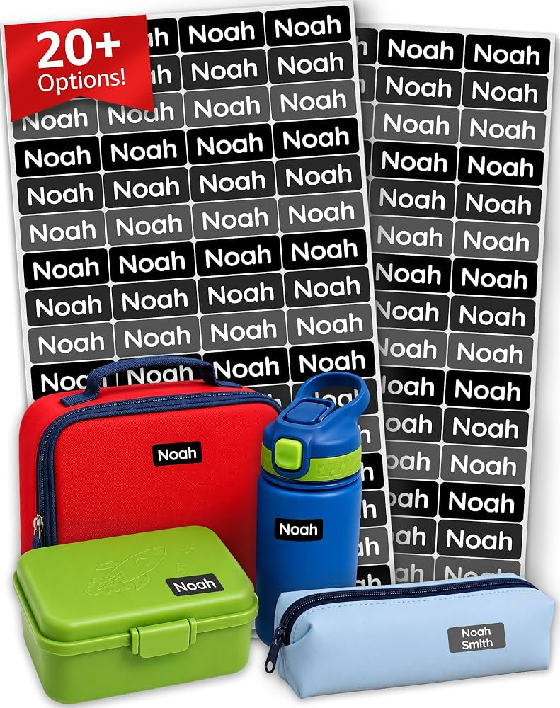Personalized Universal Name Labels for Kids & Adults - Black [70pcs] - Waterproof Name Stickers f... | Amazon (US)