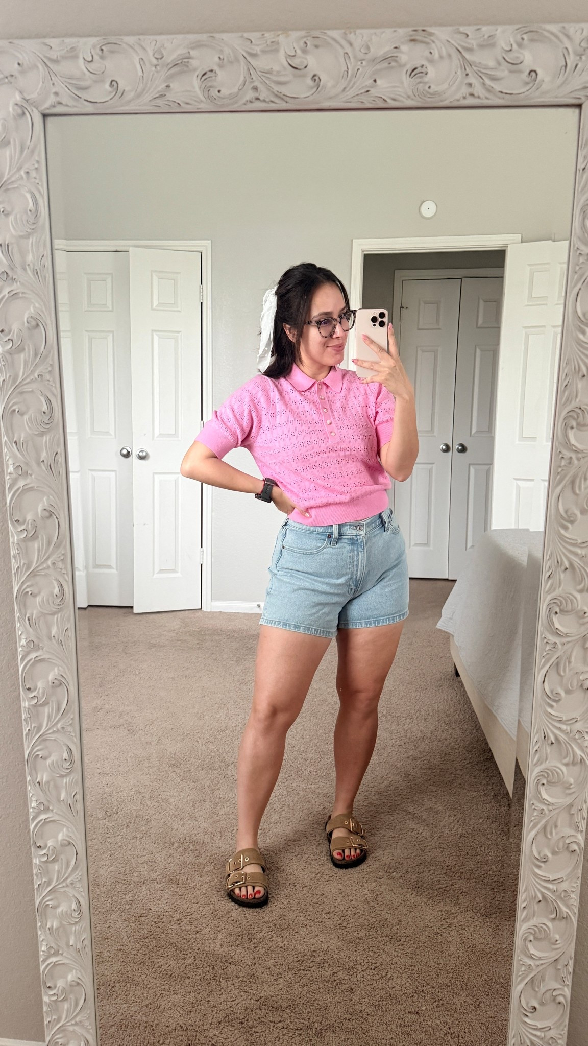Mom ootd. Pink top for Spring 🤩

Size small 
Shorts 28

#LTKmomlife #LTKootd #LTKPetite
