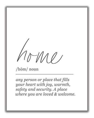 HOME Definition Wall Art - 11x14 UNFRAMED Print - Black and White Minimalist, Dictionary-Style Qu... | Amazon (US)