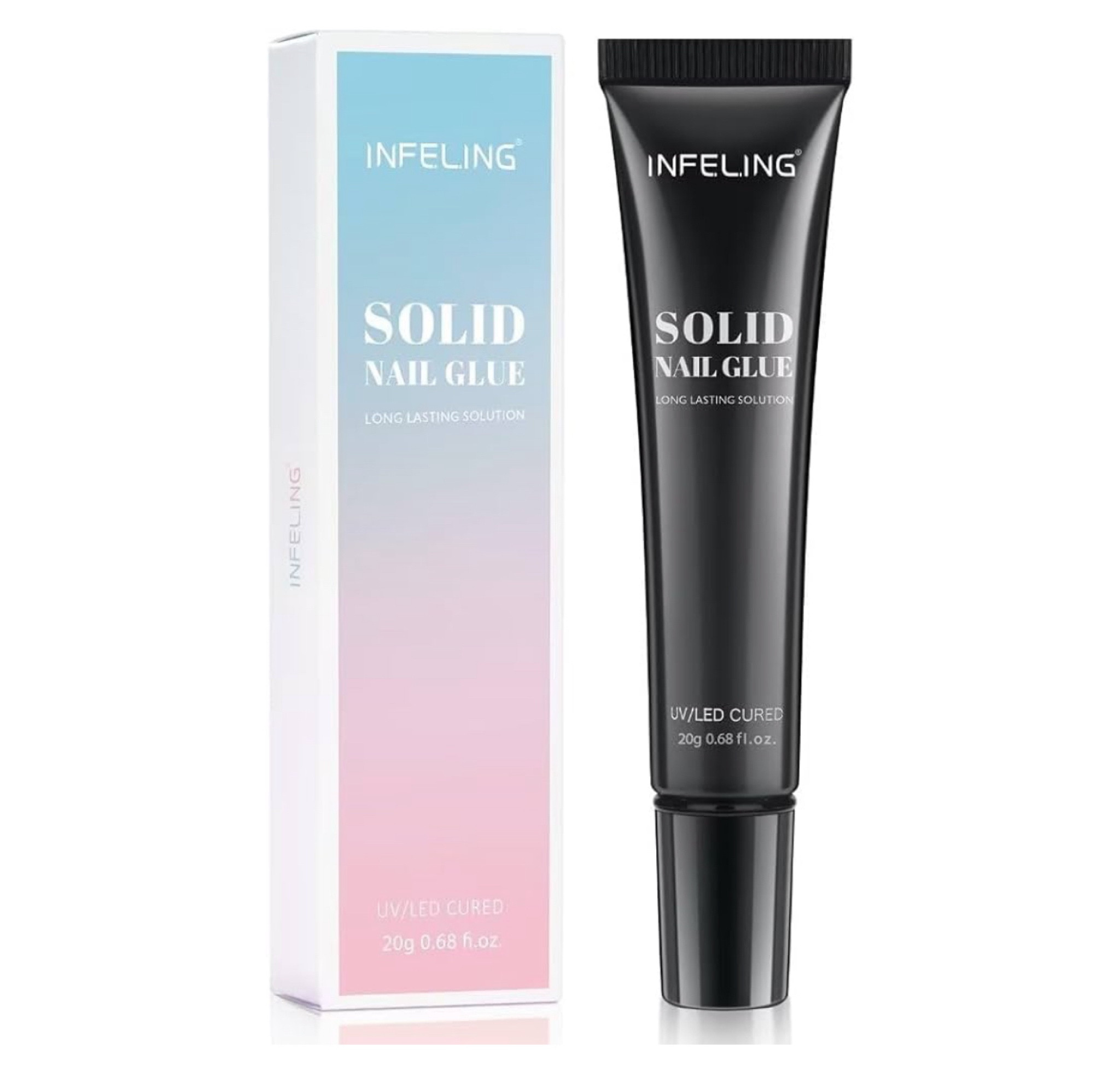 Best gel curing nail glue! 
-File and buff natural nails 
-File underside of false nails to enhance hold
-Wipe natural nails with alcohol before application 
-Apply small amount of gel to nail and press on false nail and cure under lamp 

#LTKBeauty