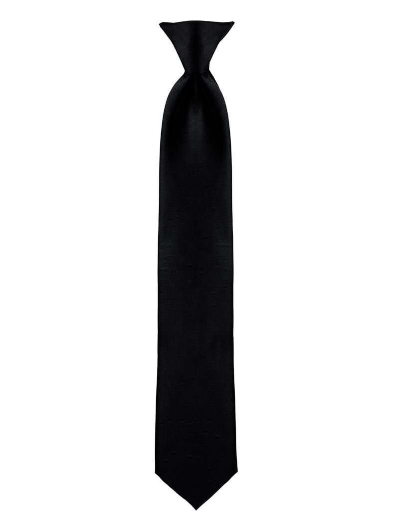 Men's Solid Poly Clip On Tie-Black | Walmart (US)