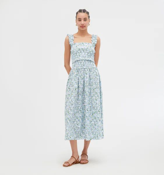 The Delphine Nap Skirt - Blue Basketweave Vine | Hill House Home