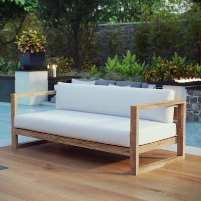 Upland Outdoor Patio Teak Sofa by Modway | Wayfair North America