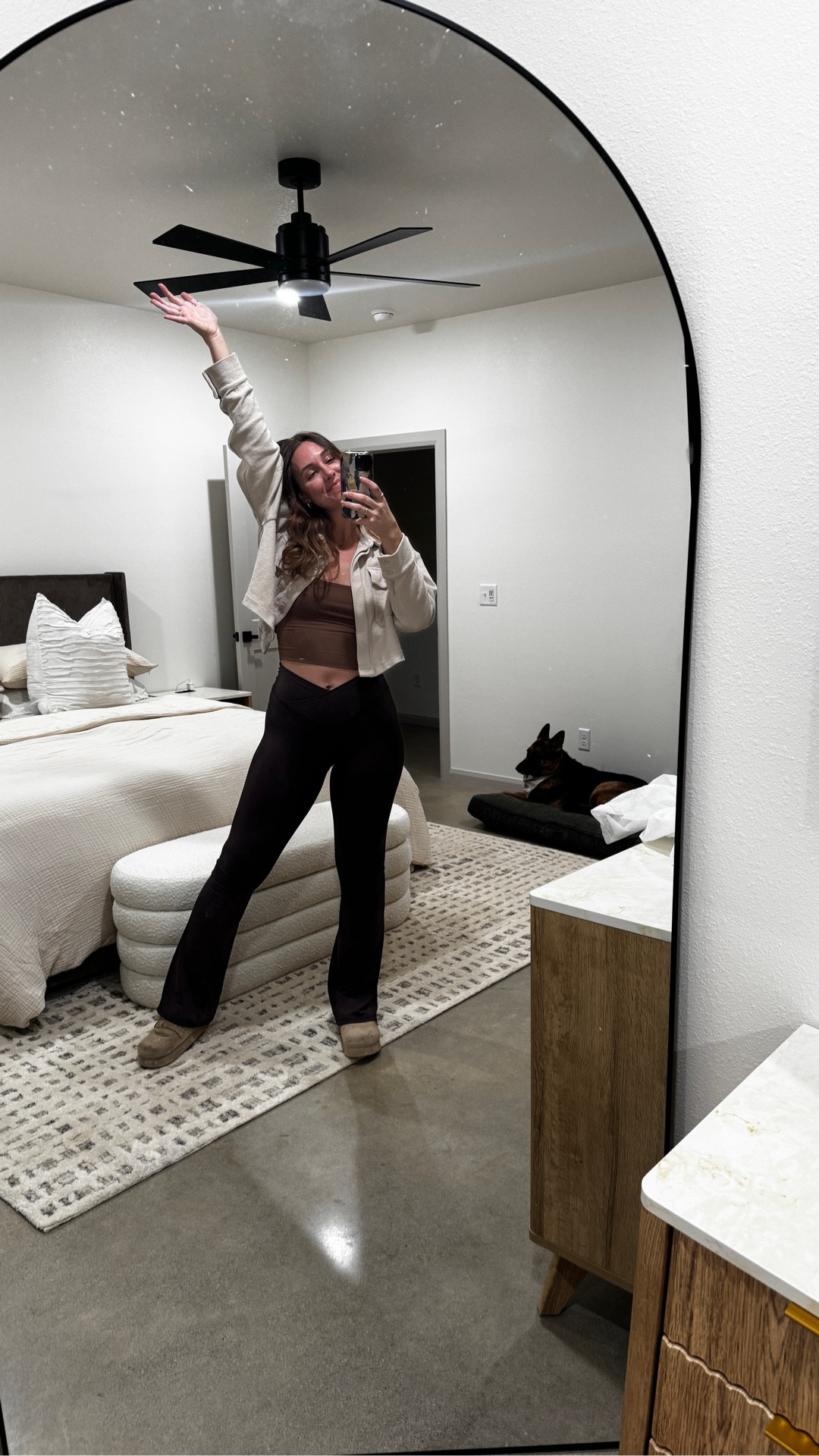 OUR NEW HOME MASTER BEDROOM (so far) 🤍🤎 I’m obsessed!!! 