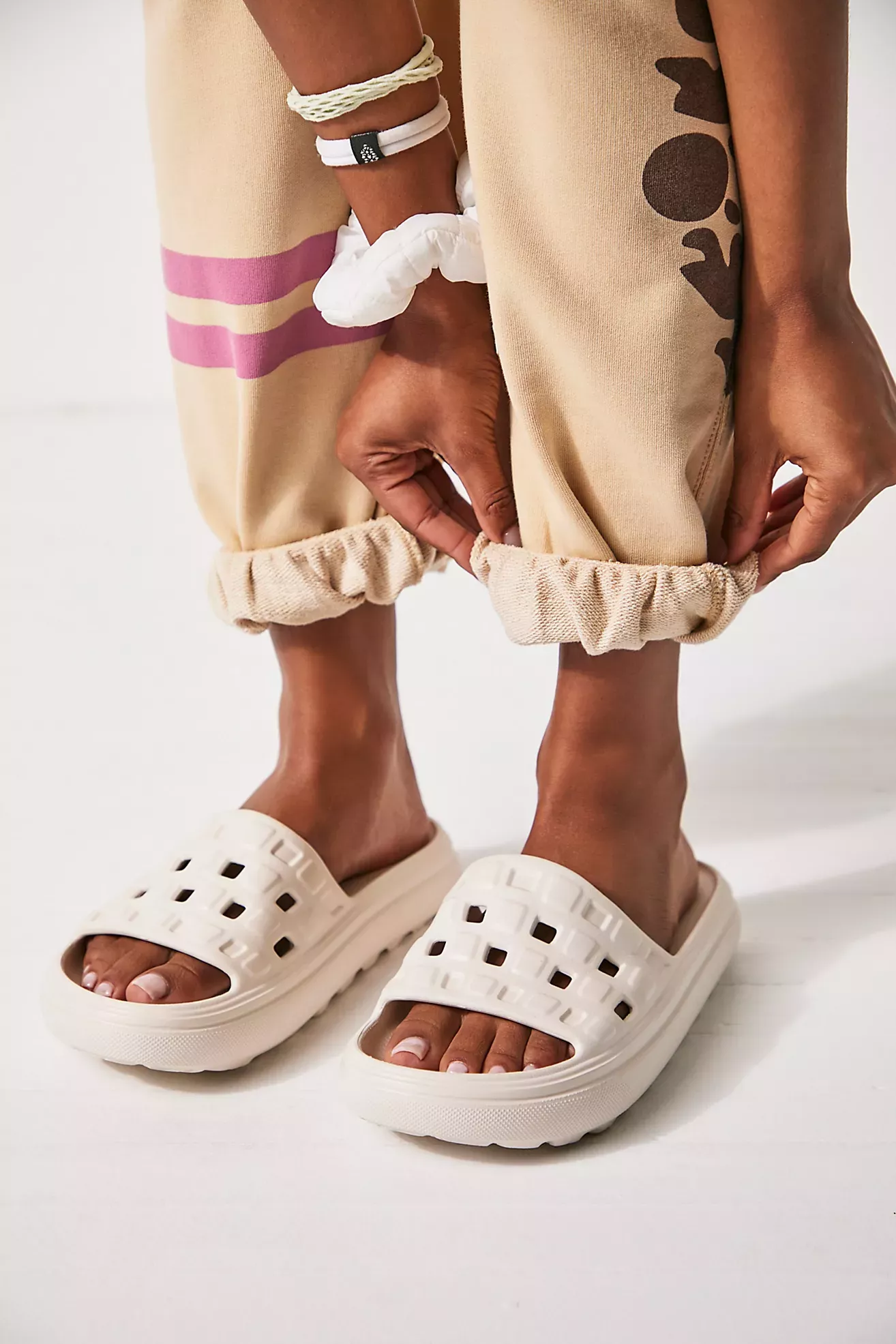Vans slides on feet 2025