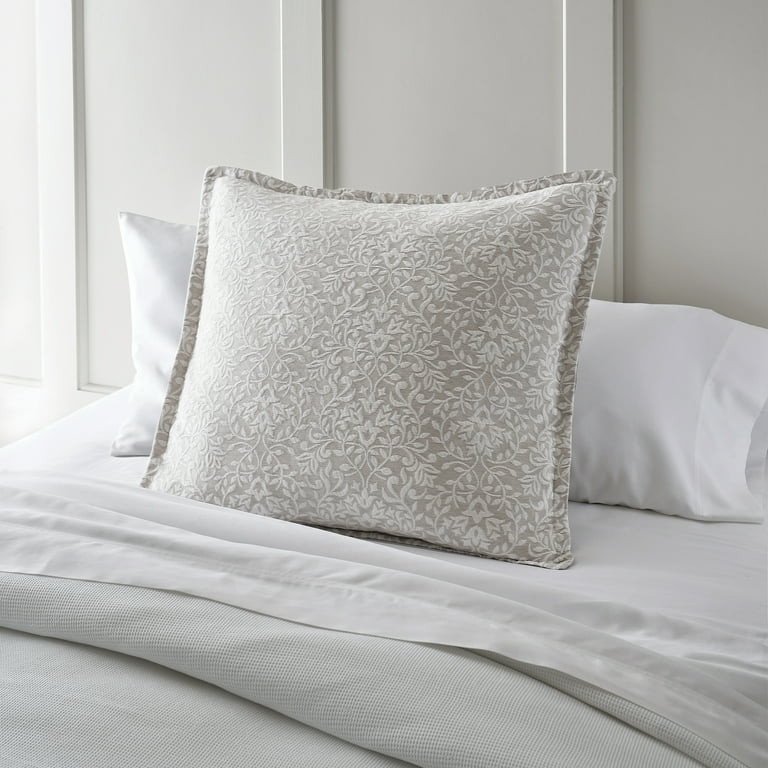 Better Homes & Gardens Embroidered Euro Pillow Sham, Grey, 26" x 26" | Walmart (US)
