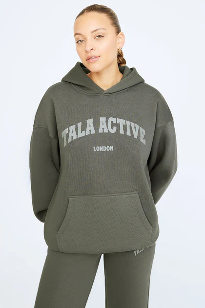 TALA ACTIVE OVERSIZED HOODIE- DARK OLIVE | TALA (UK)