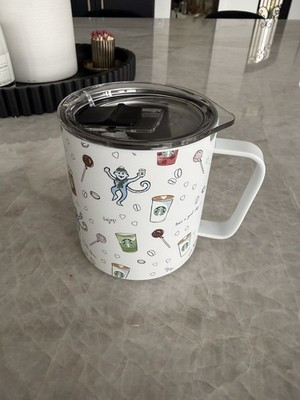 Starbucks X Roller Rabbit 12oz Stainless Steel Mug Cup Holiday Monkeys NEW | eBay US