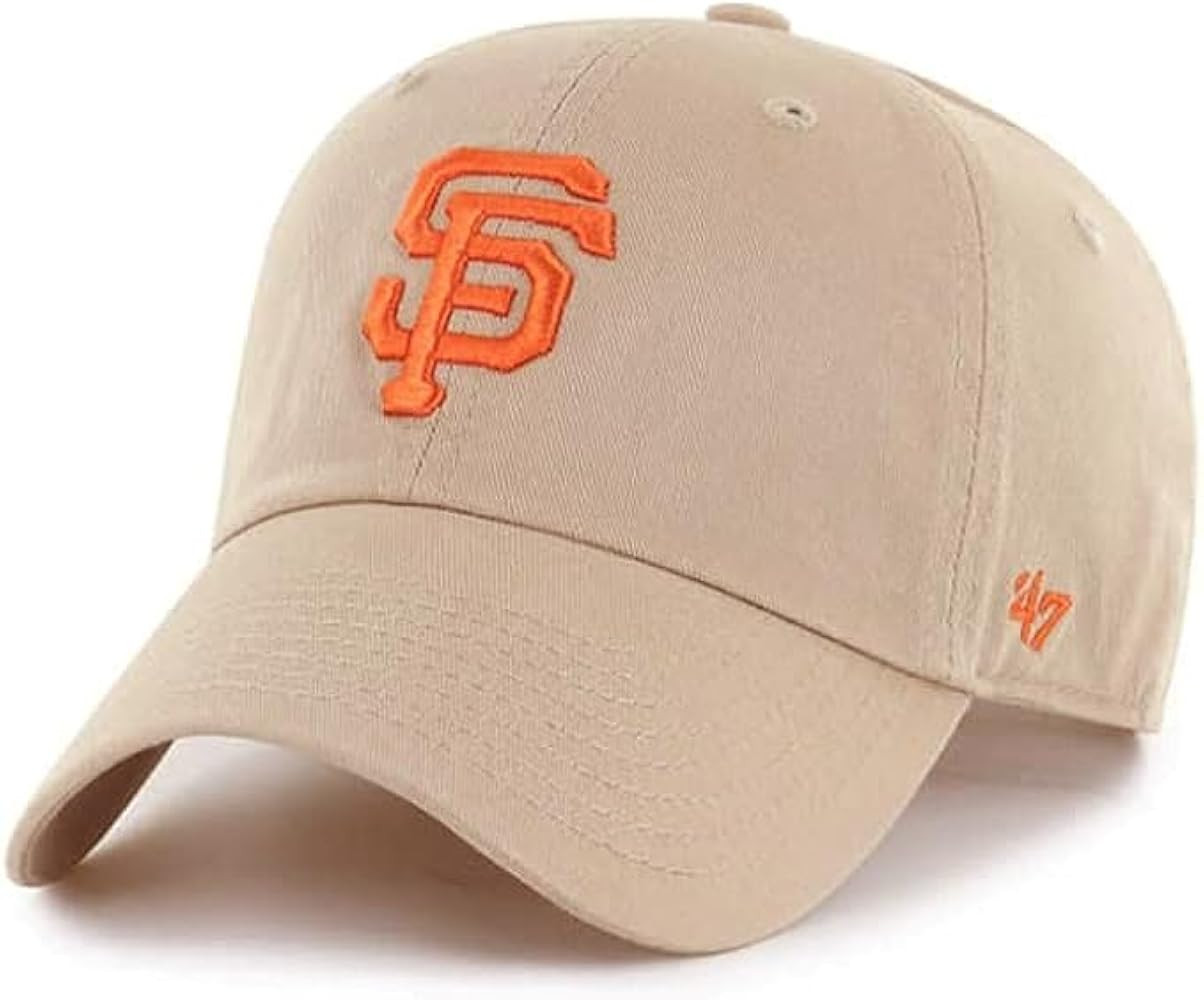 47 San Francisco Giants Hat Mens Womens Clean Up Adjustable Baseball Cap, Khaki/Beige | Amazon (US)