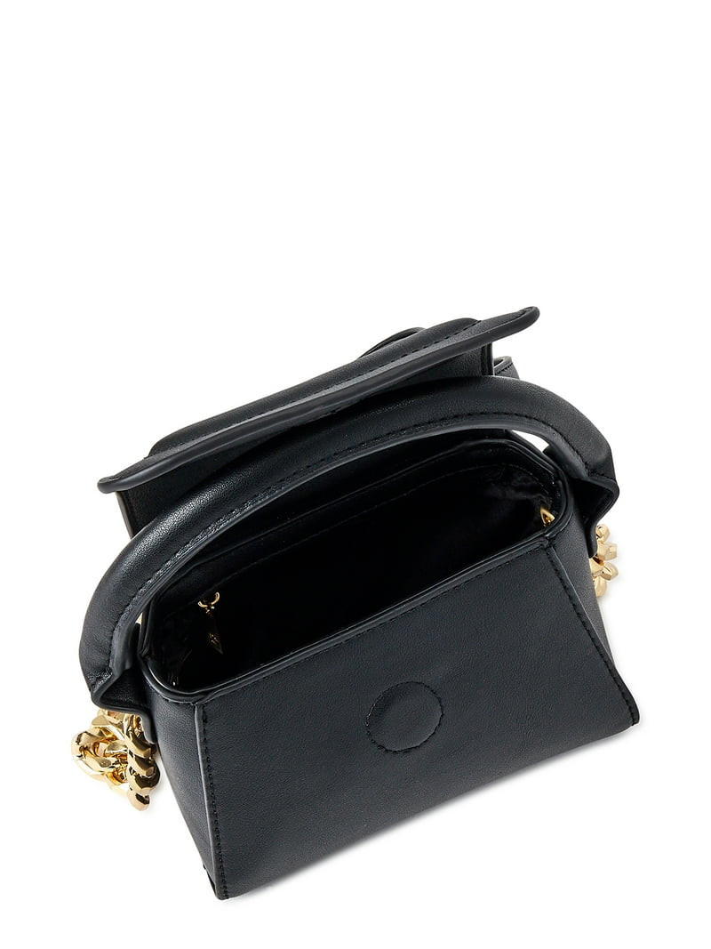 Scoop Women's Faux Leather Mini Structured Bag, Black | Walmart (US)