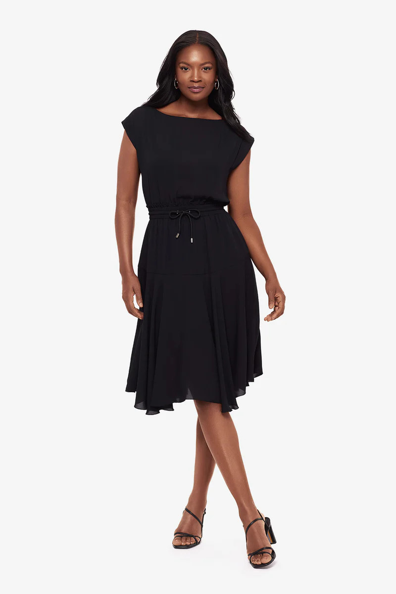 Soft Georgette Float Dress in Black | MiracleSuit