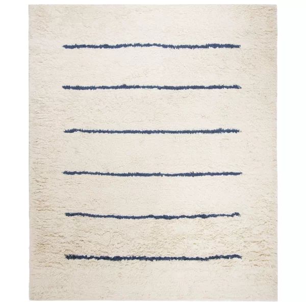 Baker Hand-Knotted Wool Ivory/Navy Rug | Wayfair North America