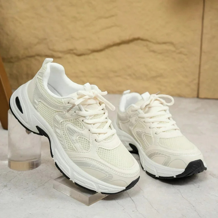 Dakaela Women's Fashion Sneakers Running Walking Tennis Shoes Lace up Comfortable Breathable Slip... | Walmart (US)