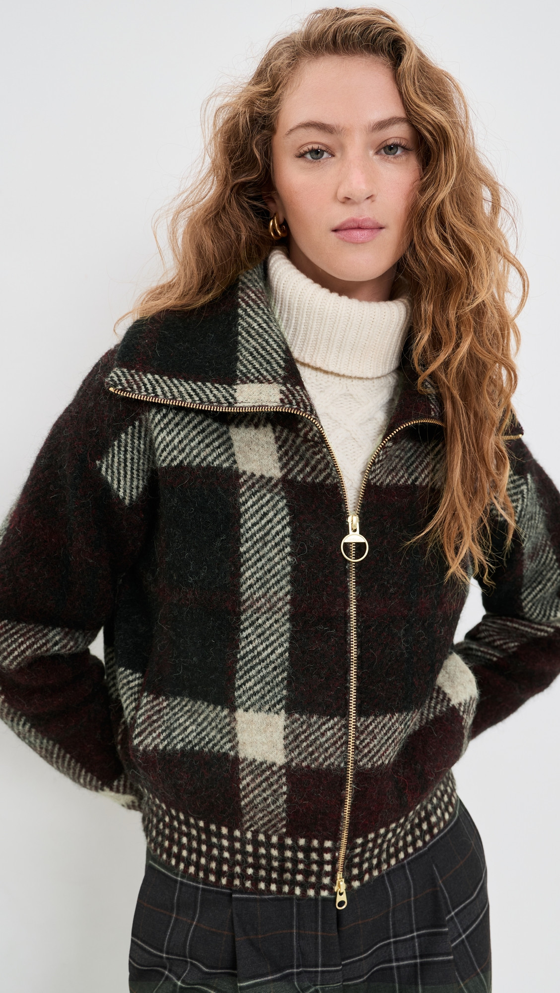 Barbour Carville Knitted Zip Through Jacket Multi M | Shopbop