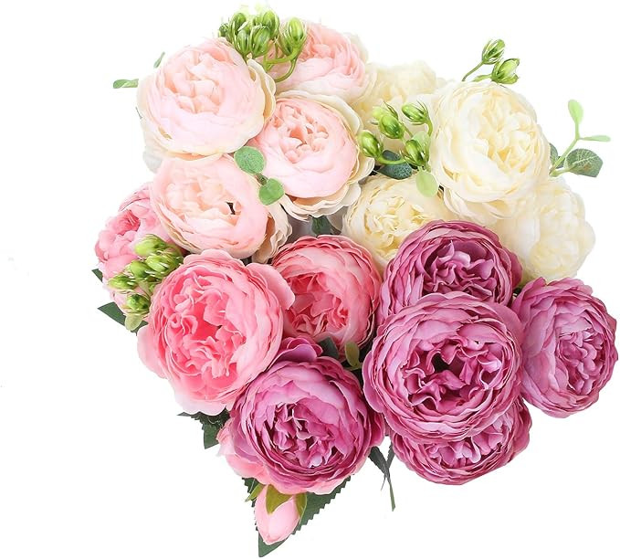 LANIAKEA Peonies Artificial Flowers 4 Pack Real Touch Peonies Artificial Flowers Peony Silk Flowe... | Amazon (US)