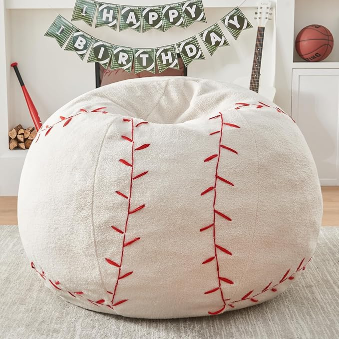 Sports Baseball Bean Bag Chair - Giant Bean Bag Chairs for Adults and Kids - Oversized Bean Bag S... | Amazon (US)