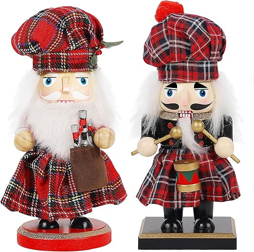 Joliyoou 2 Packs 7.9 Inch Christmas Nutcracker Figures, Wooden Nutcracker Drummer and Bagpiper Or... | Amazon (CA)