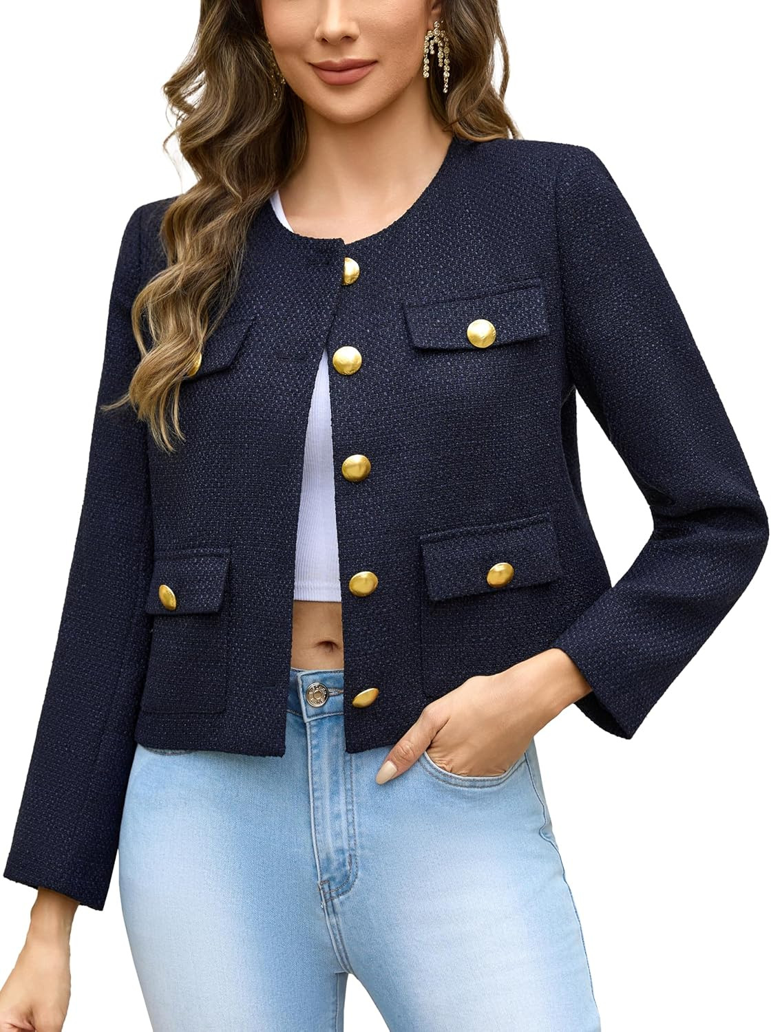 Cropped Tweed Blazers for Women | Amazon (US)