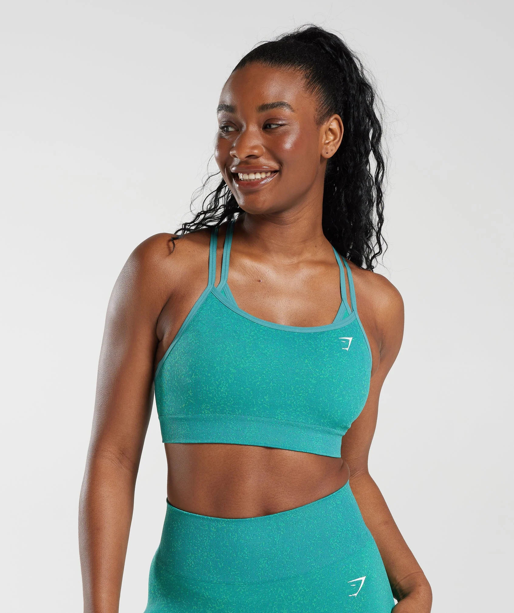 Adapt Fleck Seamless Sports Bra Jewel Green | Gymshark US