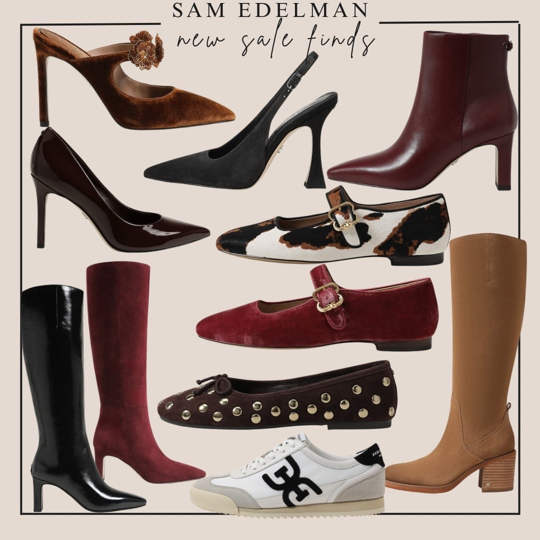 New sale finds from Sam Edelman ✨


#fall boots
#winter boots
#tall boots
#knee high boots
#fashion sneakers
#ballet flats
#studded flats
#pumps
#holiday heels
#strappy heels
#dressy mule 
#christmas party heels
#burgundy booties
#burgundy boots
#slingback
#black pumps
#fashion mules
#ankle booties
#fashion inspo
#ootd
#outfit inspo
#party heels
#sale alert 
#shoe sale 
#boots under $100


#LTKFindsUnder100 #LTKSaleAlert #LTKHoliday