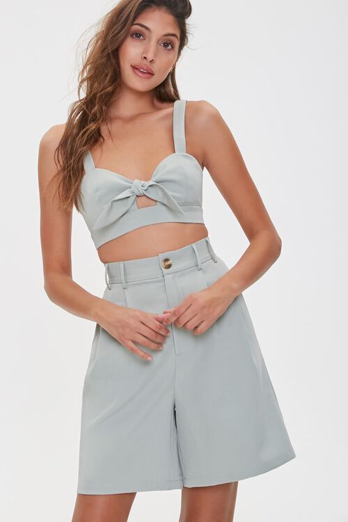 Tie-Front Crop Top & Shorts Set | Forever 21 (US)