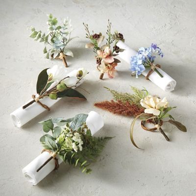 Floral Napkin Rings, Set of Four | Frontgate | Frontgate