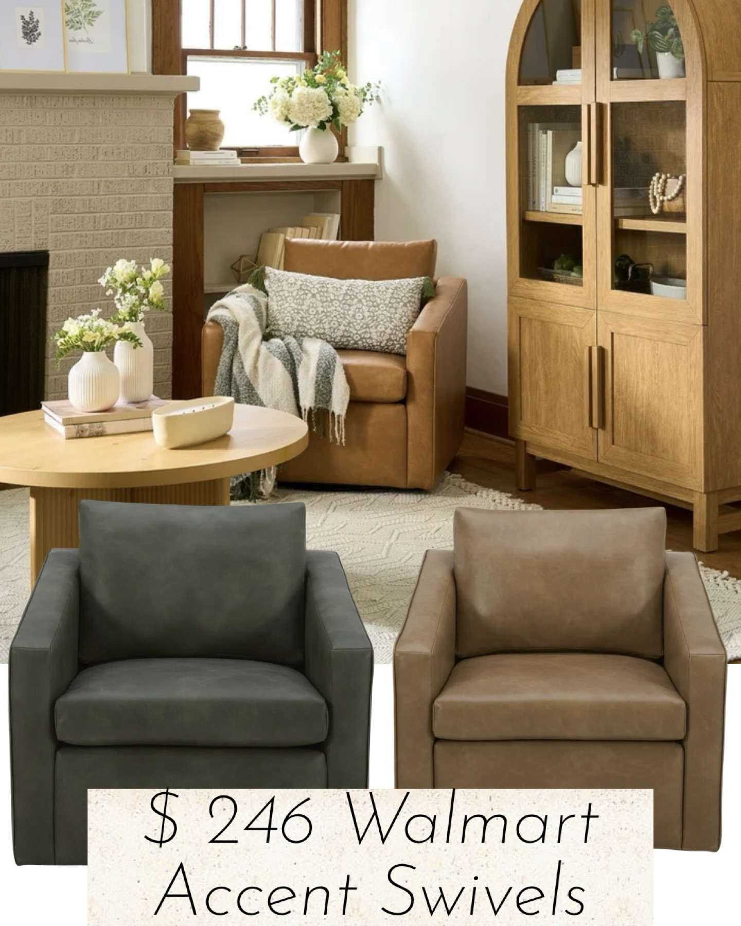 Elevate your living space with the Better Homes & Gardens Steele Swivel Chair — where style meets comfort. Designed with sleek square arms and upholstered in a rich olive faux leather, this chair brings a modern, sophisticated touch to any room. It arrives preassembled for effortless setup, making it a convenient and stylish addition to your home.

#walmart #walmartfinds #deals #decor #livingroom #accentchair  #leather #home

#LTKHome
