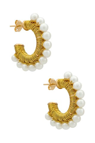 joolz by Martha Calvo Mini Capri Hoops in Gold from Revolve.com | Revolve Clothing (Global)