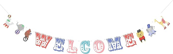 Cheerland Circus Banner Welcome To The Circus Banner Kids Birthday Party Decorations Animal Garla... | Amazon (US)