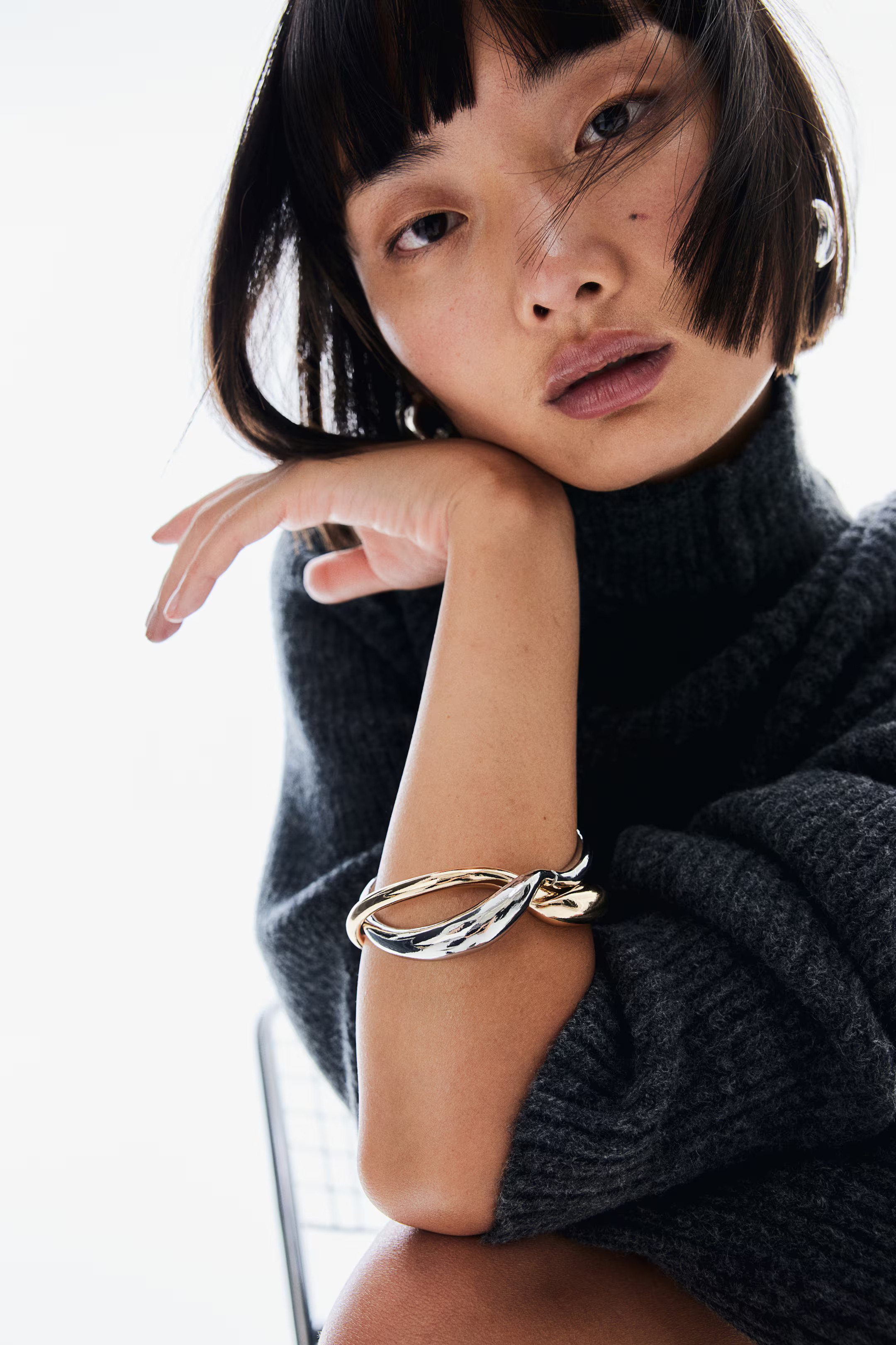 Intertwined Bangle Bracelet - Silver-colored/gold-colored - Ladies | H&M US | H&M (US + CA)