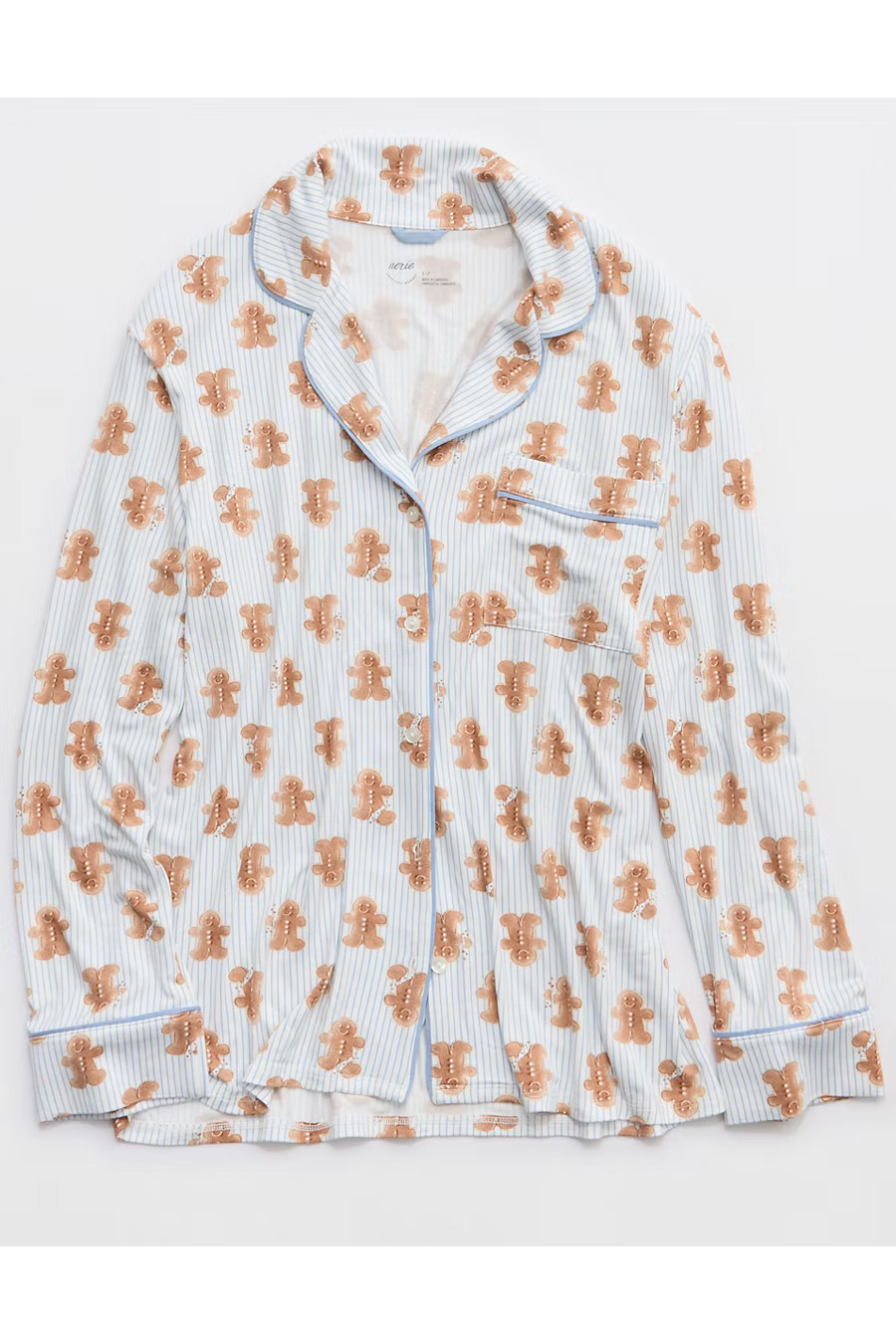 Aerie Real SoftÂ® Pajama Shirt Women's Monaco Blue XXS | American Eagle Outfitters (US & CA)