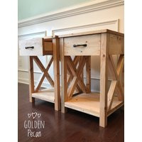 Nightstand /side table/ end table/ for the home/ bedroom/ living room/ x table/ farmhouse table/rustic nightstand | Etsy (US)