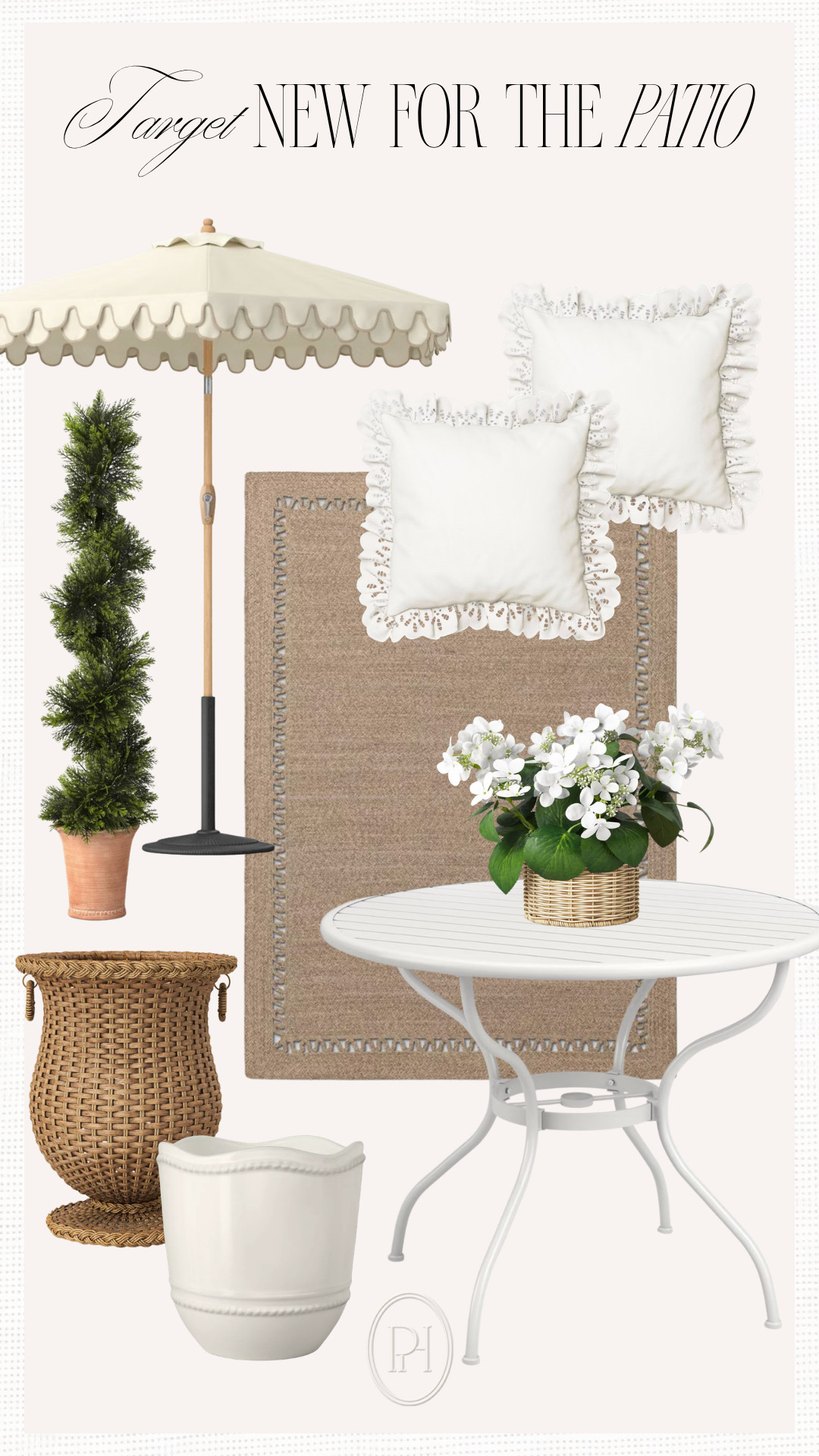 New for the patio at Target!

Studio McGee, outdoor decor, outdoor furniture, outdoor rug, patio decor, patio furniture, patio rug, outdoor umbrella, patio umbrella, ruffled pillows, outdoor throw pillows, white throw pillows, faux topiary, faux flowers, UV protected plants, faux floral arrangement, rattan planter, white planter pot, white patio table, outdoor table, patio dining table, neutral patio 

 #LTKSeasonal #LTKHome